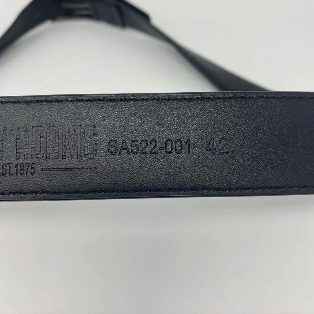 STACY ADAMS 42 Men’s Black Leather Belt Pacer Perforated Casual Dressy Belt
